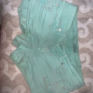 Aqua jean shorts